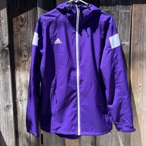Purple 3 stripe adidas Windbreaker